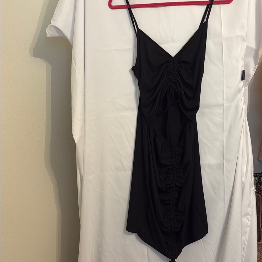 PrettyLittleThing Black Chemise with Spaghetti Straps